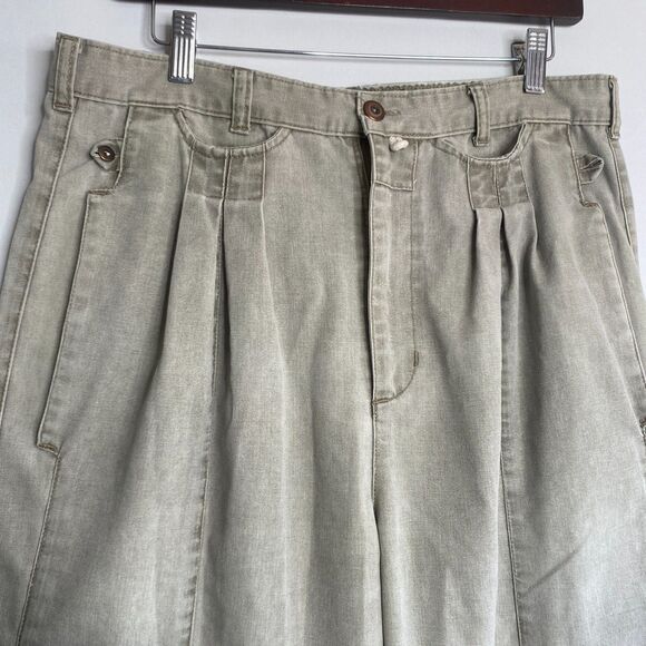 VTG Gitano Pants Gray Pleated Pocket Tapered 90s Skater Y2K Grunge Mens 34 - Picture 3 of 15